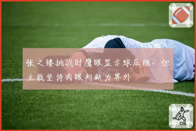 张之臻挑战时鹰眼显示球压线,但主裁坚持肉眼判断为界外